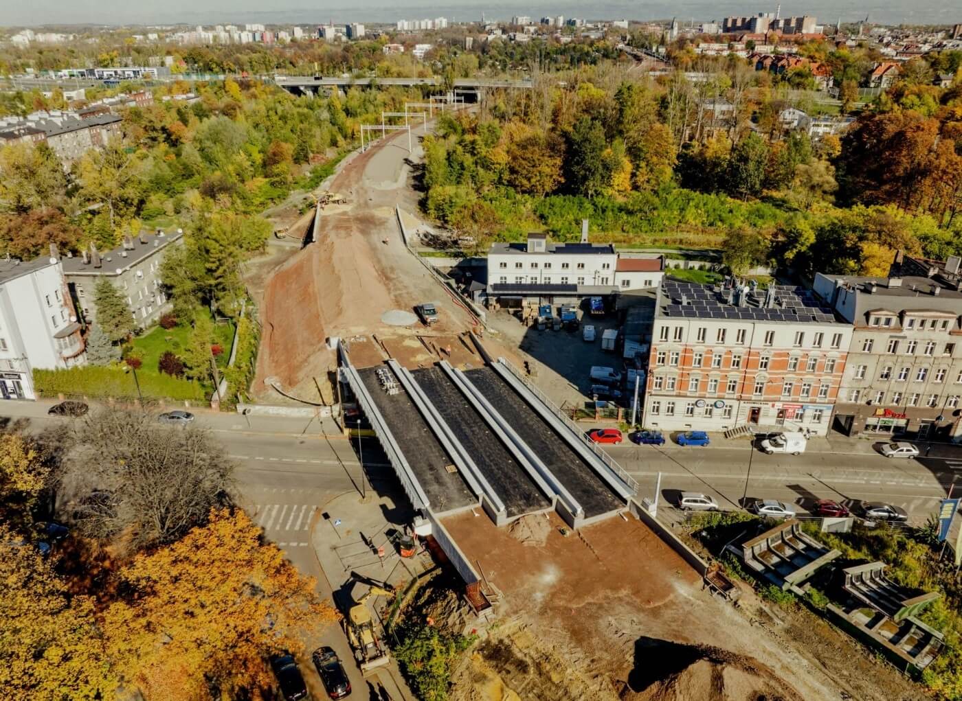 Świętochłowice Budowany wiadukt nad ul Katowicka w Swietochlowicach